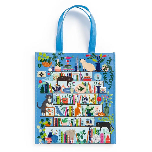 Galison Purrfect Nook Reusable Shopping Bag - Environmentally Friendly Lightweight Reusable Shopping And Grocery Bag