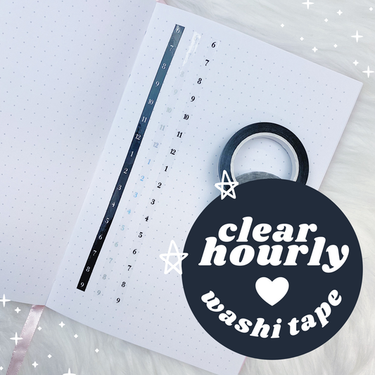 B6 Perforated Clear Hourly Washi Tape | Choose your Design! | Fits B6 Classic Daily + MORE!