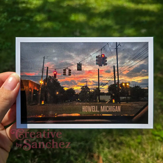 Howell Michigan Postcard – Nighttime Intersection – Original Photography by Creative By Sanchez - Postcard