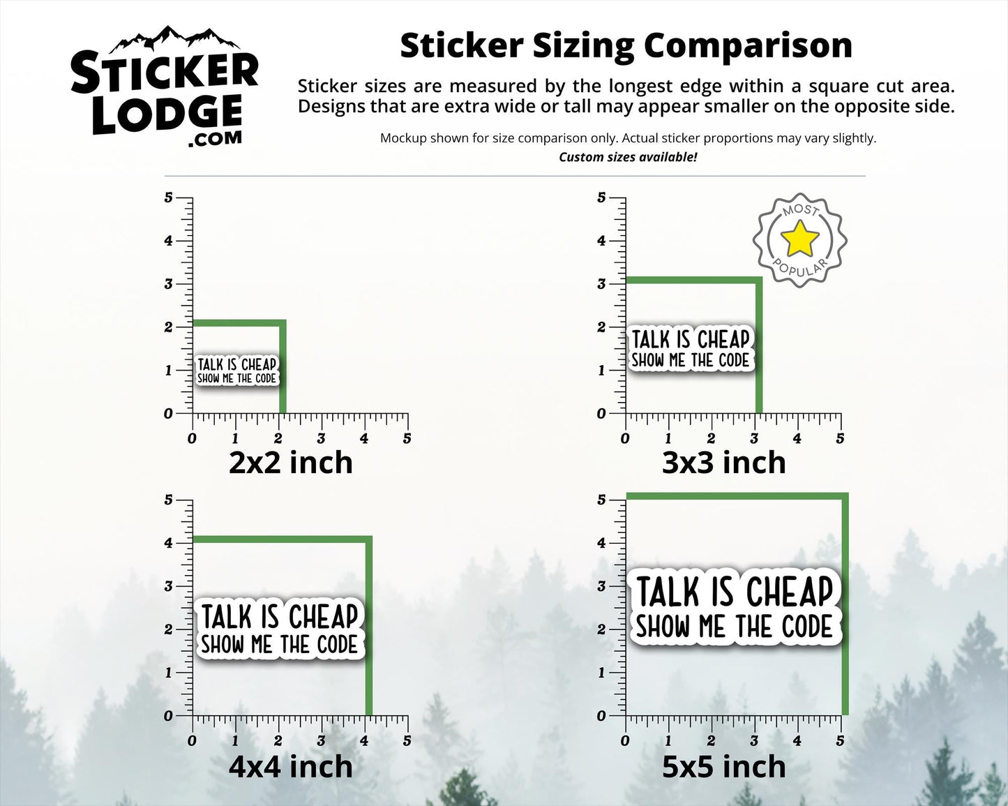 Talk is Cheap Show Me The Code Vinyl Sticker