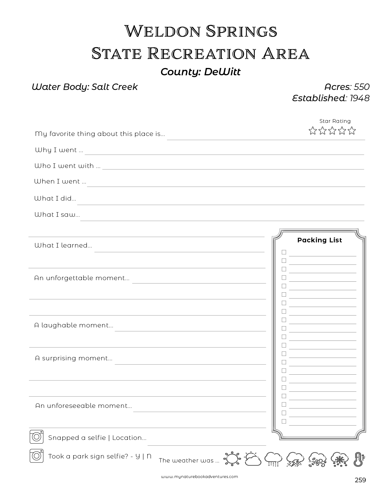 Illinois State Parks - Adventure Planning Journal