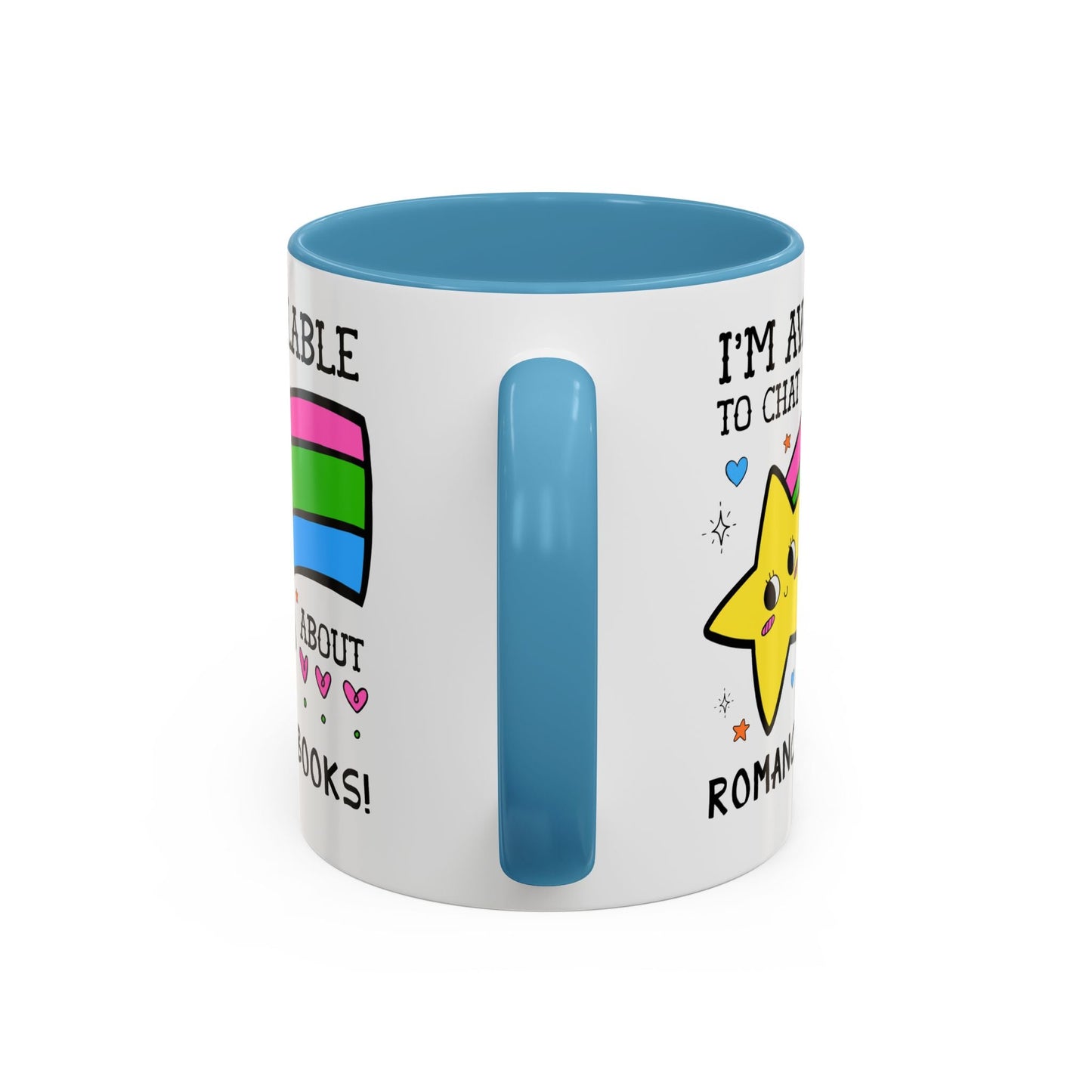 I'm Available to Chat About Romance Books Coffee Mug