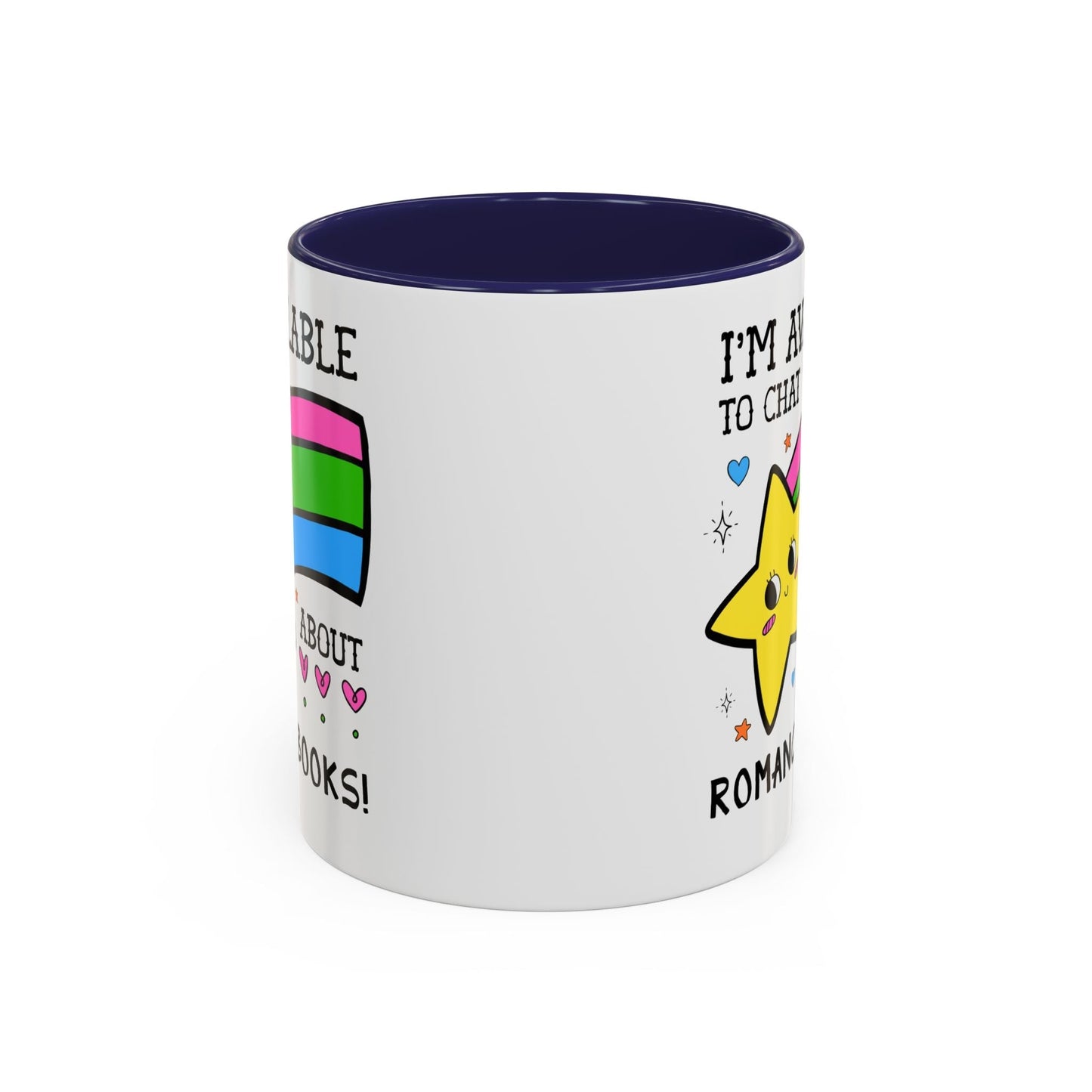 I'm Available to Chat About Romance Books Coffee Mug