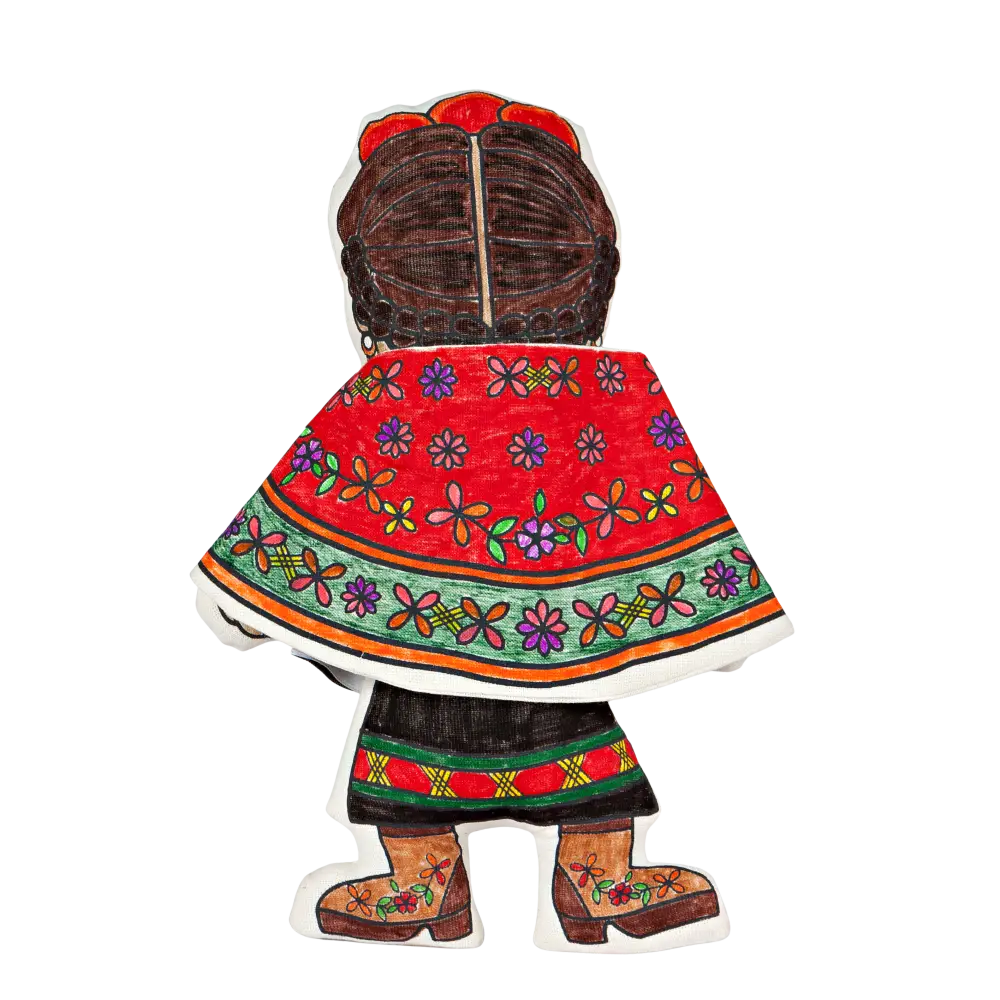 Kiboo Kids Artists Series: Frida with Shawl Coloring Set Washable and Reusable for Creative Play Color and Play Doll