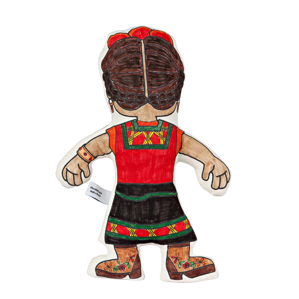 Kiboo Kids Artists Series: Frida with Shawl Coloring Set Washable and Reusable for Creative Play Color and Play Doll