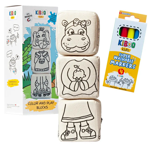 Kiboo Kids Blocks with Magnets Animal Set Magnetic Blocks