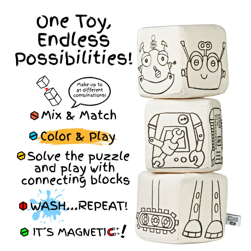 Kiboo Kids Blocks with Magnets Robot Set Magnetic Blocks