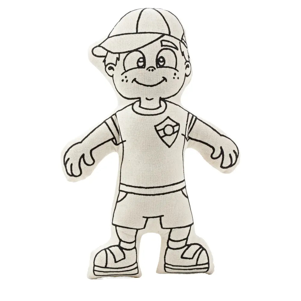 Kiboo Kids: Boy with Cap Colorable and Washable Doll for Creative Play Color and Play Doll