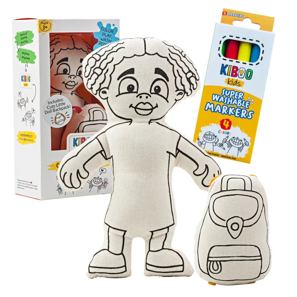Kiboo Kids: Doll for coloring Gender Neutral Kid with Locks Color and Play Doll