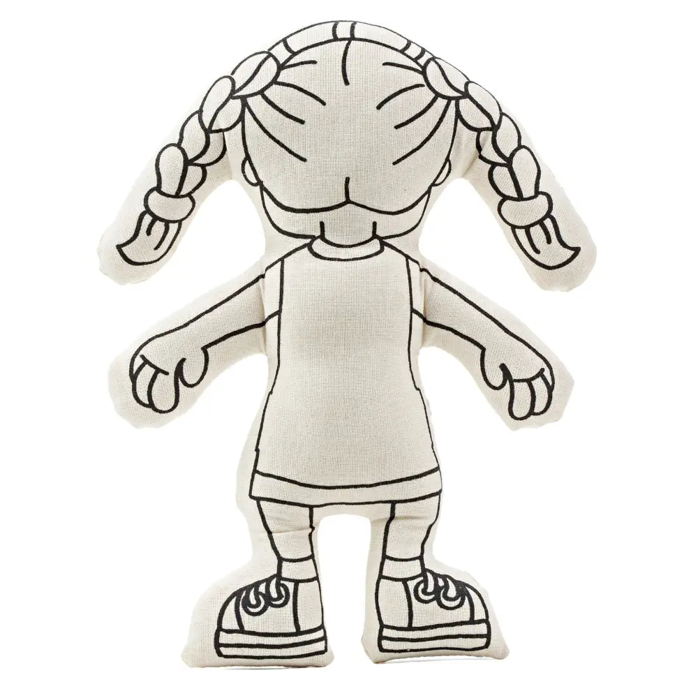 Kiboo Kids: Girl with Braids Colorable and Washable Doll for Creative Play Color and Play Doll