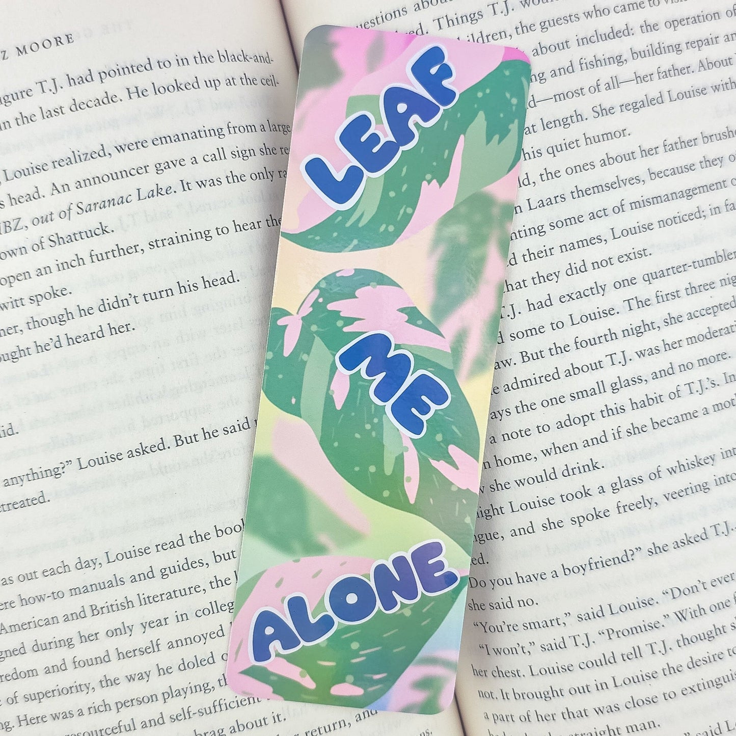 Leaf Me Alone Bookmark – Holographic Pink Princess Philodendron
