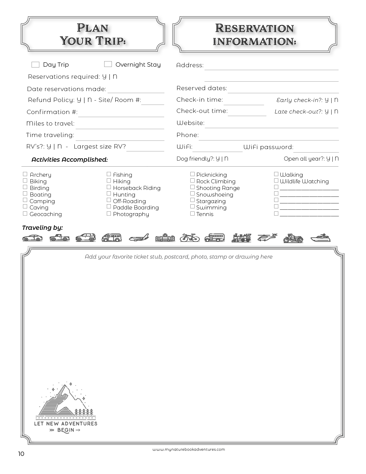 Maine State Parks - Adventure Planning Journal