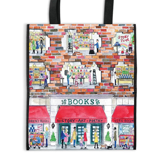 Michael Storrings A Day at the Bookstore Reusable Tote by Galison Michael Storrings - Tote Bag
