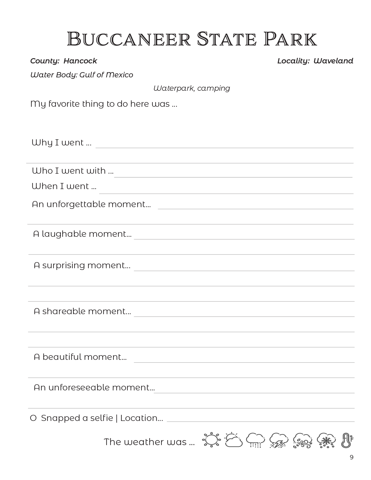 Mississippi State Parks - Adventure Planning Journal