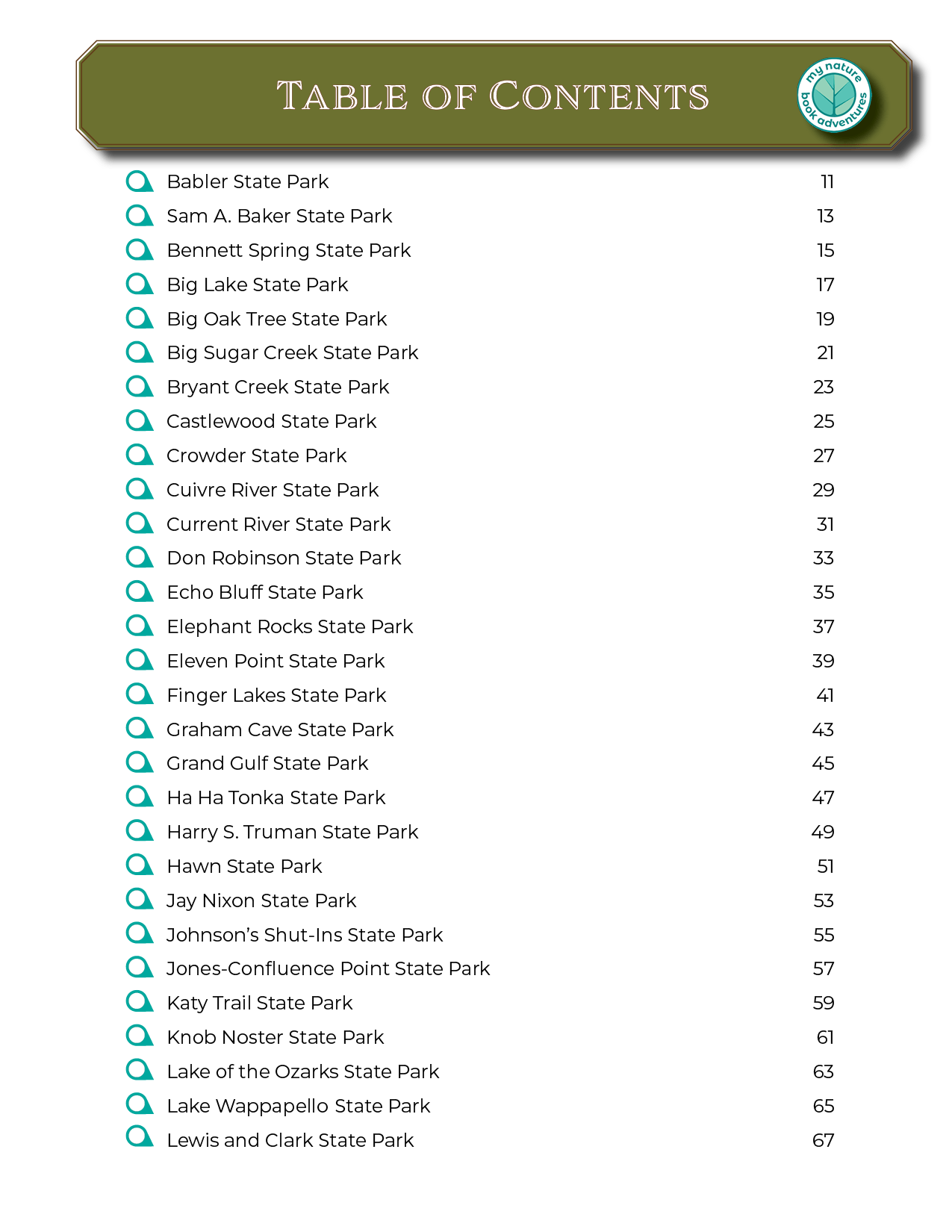 Missouri State Parks & Historic Sites - Adventure Planning Journal