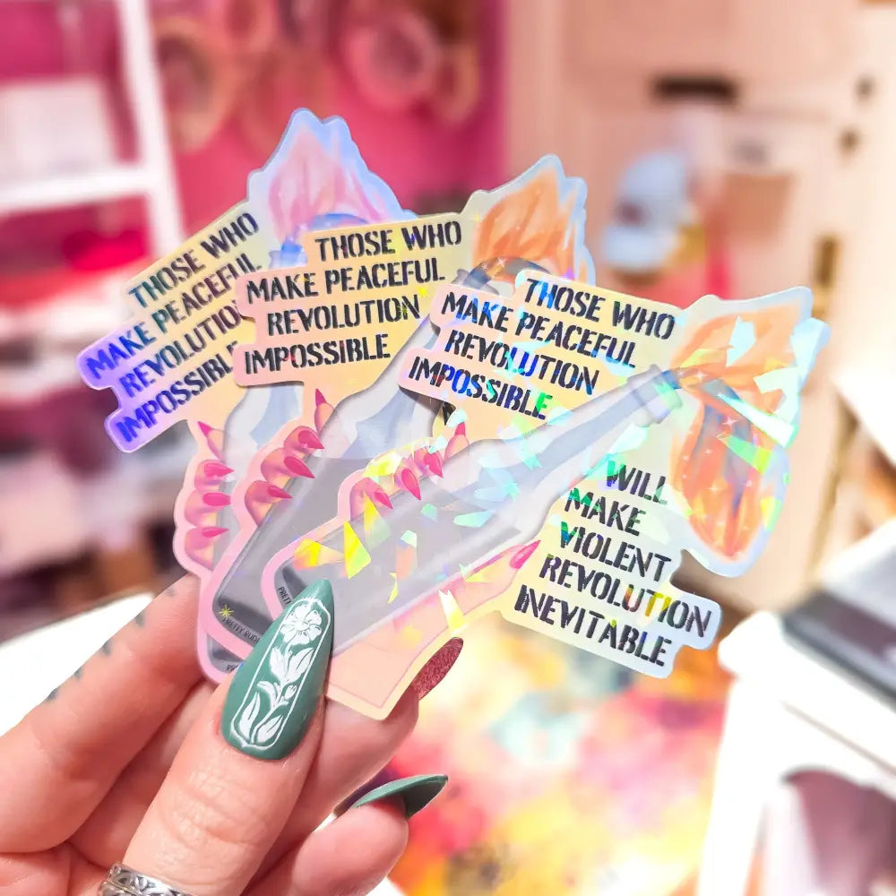 Molotov Cocktail Sticker 2.8 x 3.2 in. Pastel Rainbow / All 3 Stickers
