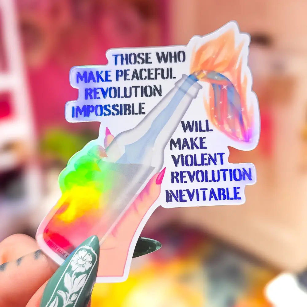 Molotov Cocktail Sticker 2.8 x 3.2 in. White / Linear Stickers