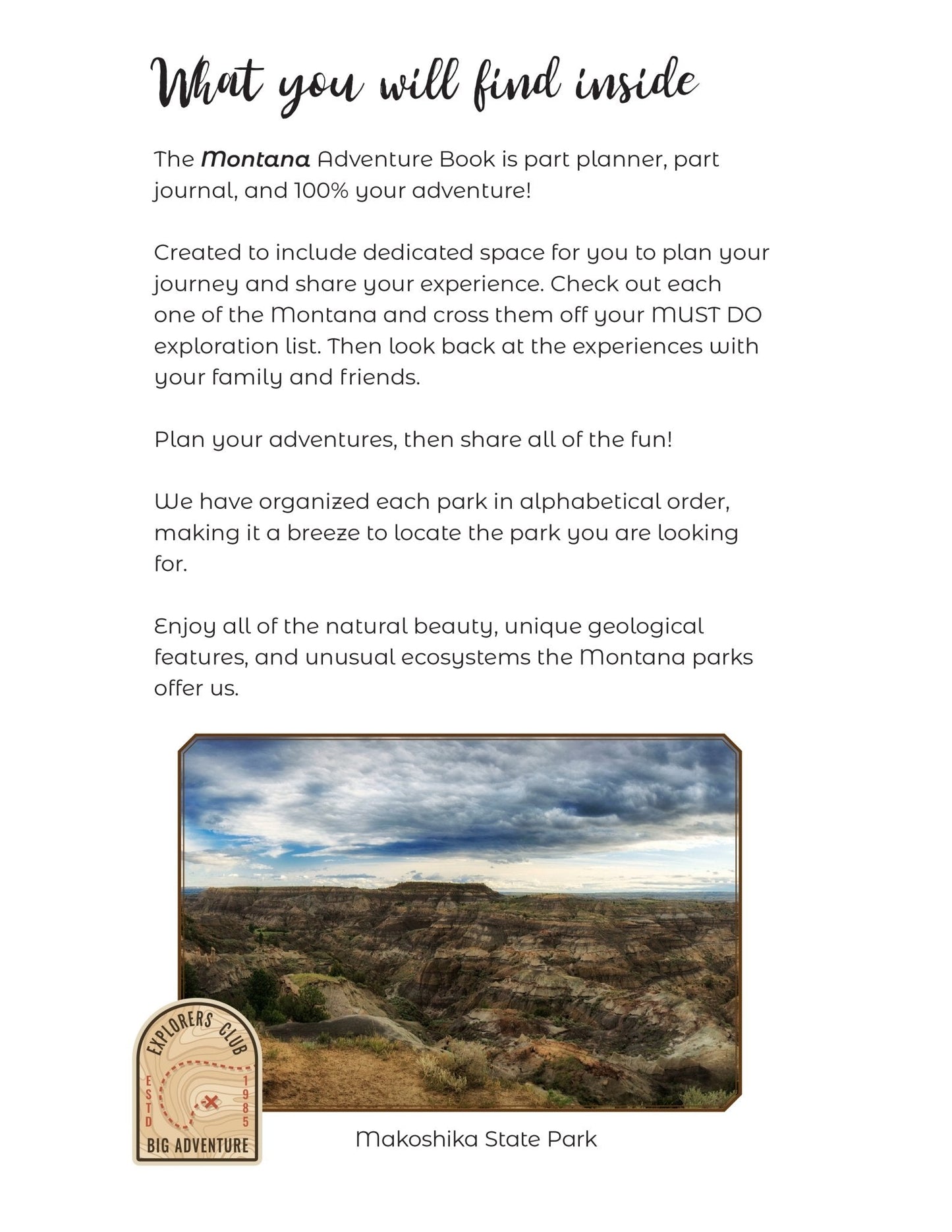 Montana State Parks - Adventure Planning Journal