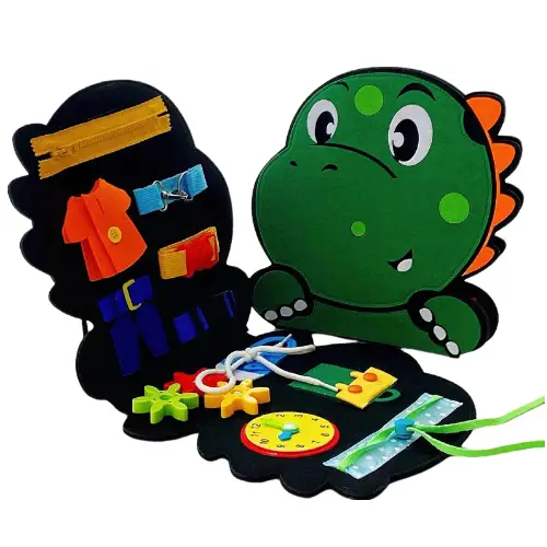 Montessori Felt Learning Board Dinosaur style