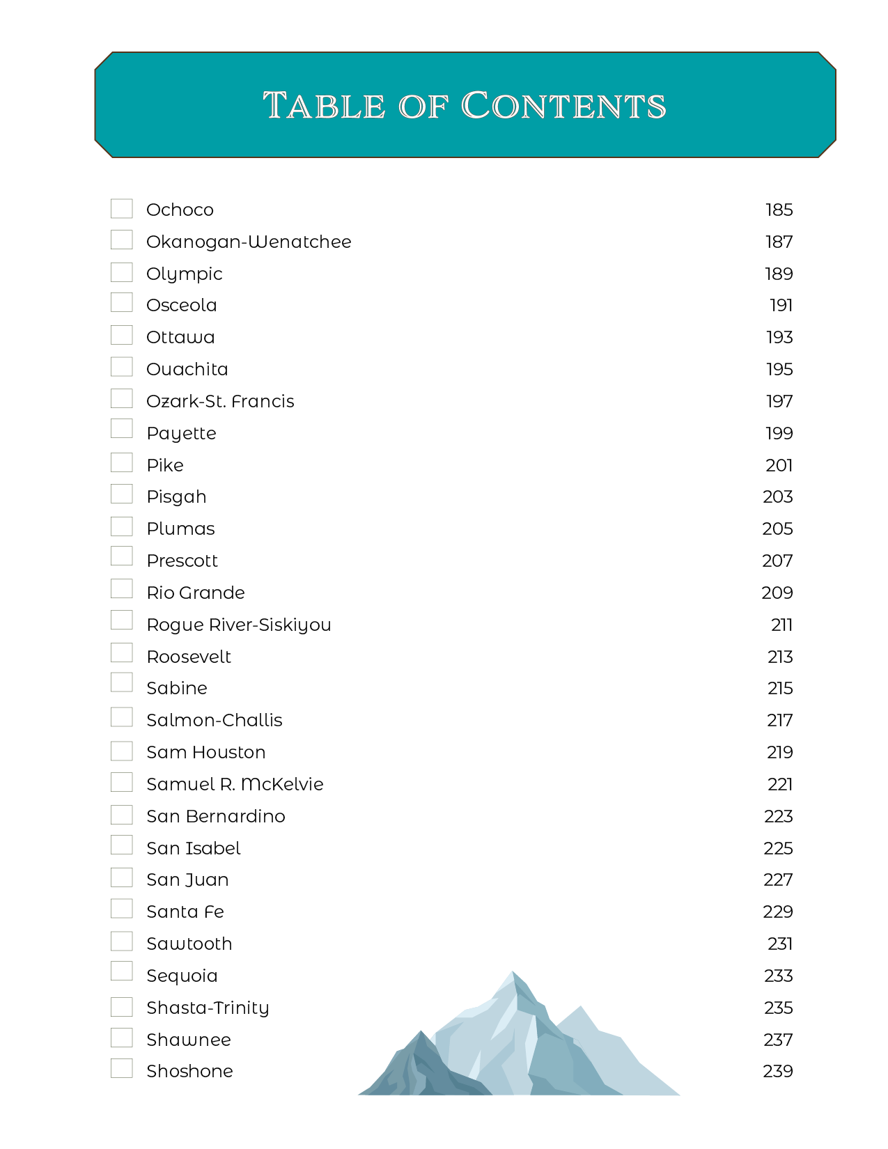 National Forests - Adventure Planning Journal