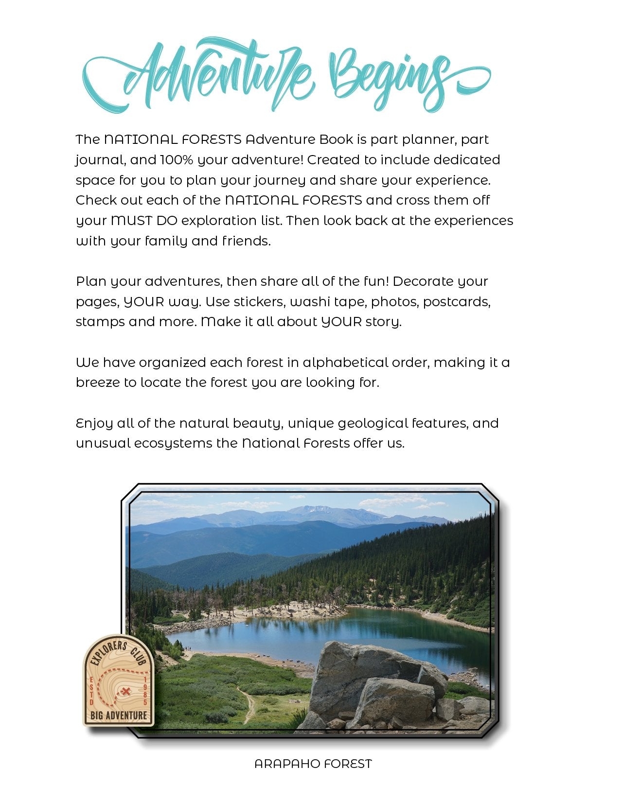 National Forests - Adventure Planning Journal