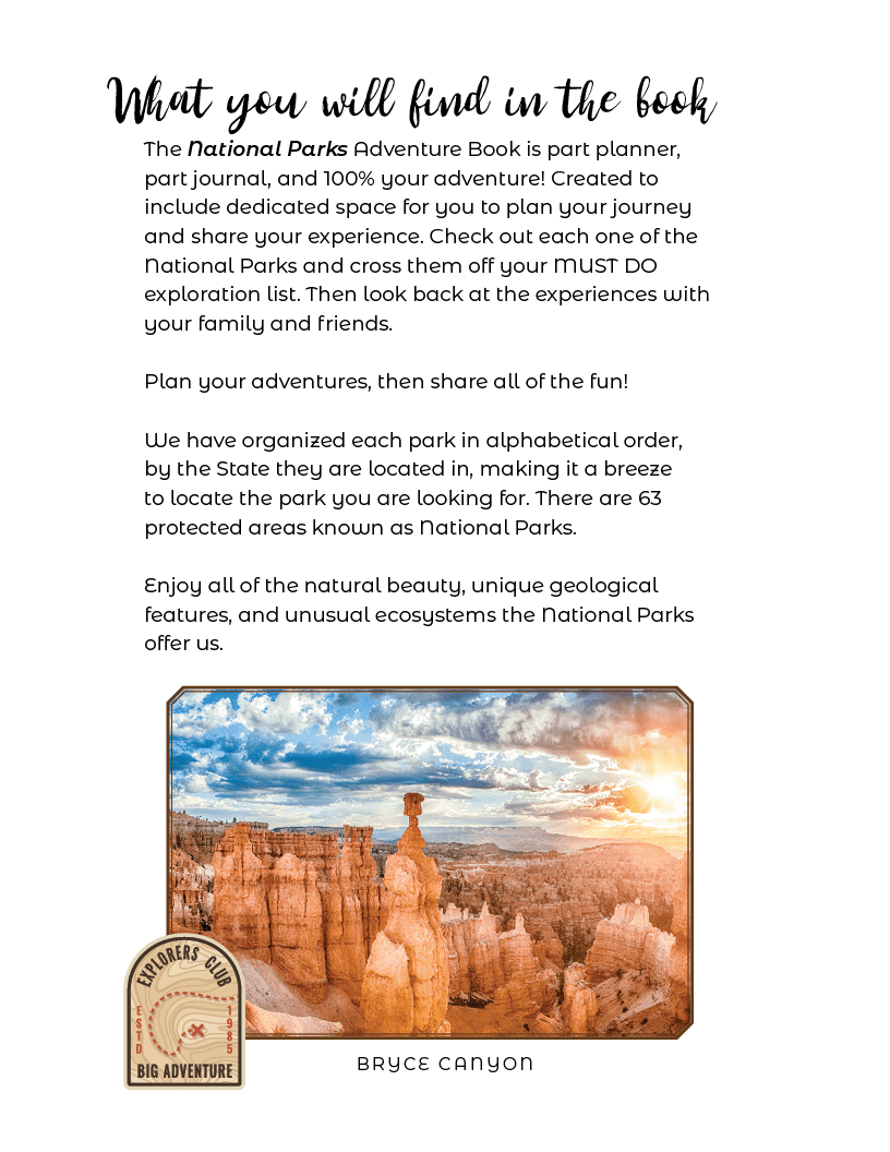 National Parks - Adventure Planning Journal