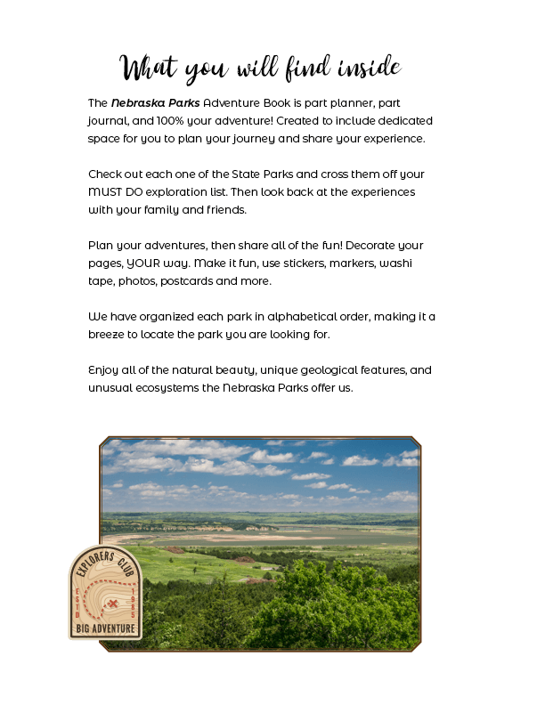 Nebraska State Parks - Adventure Planning Journal