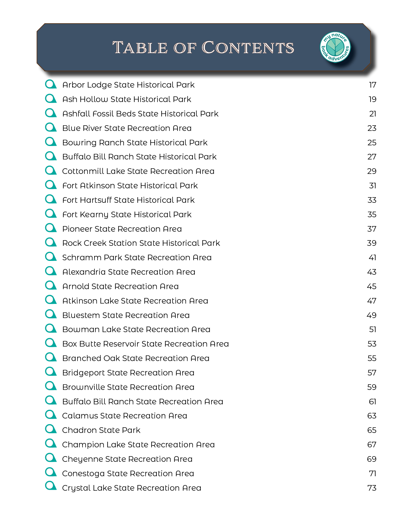 Nebraska State Parks - Adventure Planning Journal