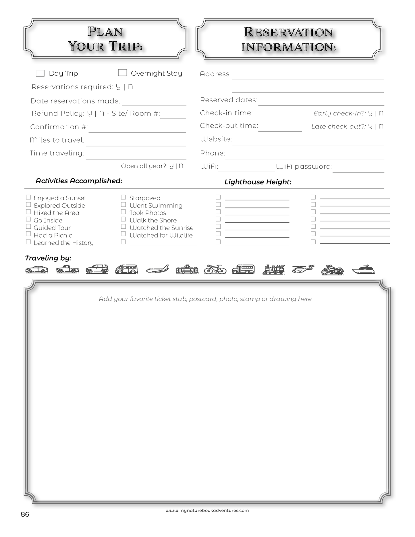 New England Lighthouses - Adventure Planning Journal