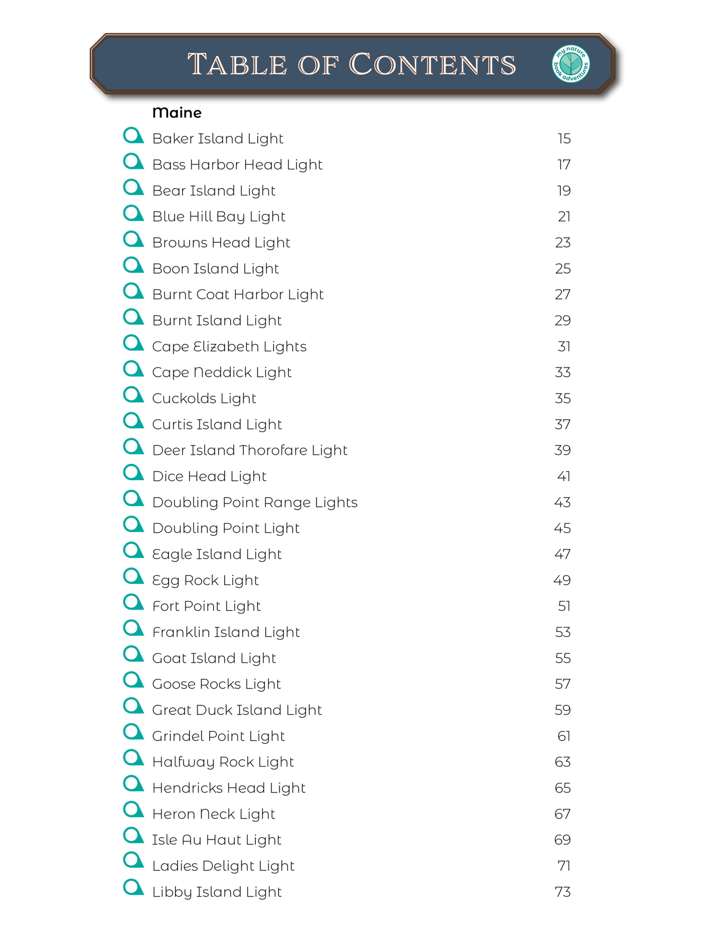 New England Lighthouses - Adventure Planning Journal