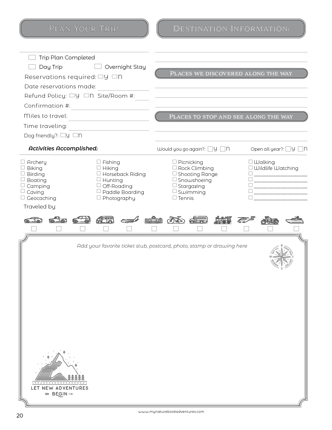 New Jersey State Parks - Adventure Planning Journal