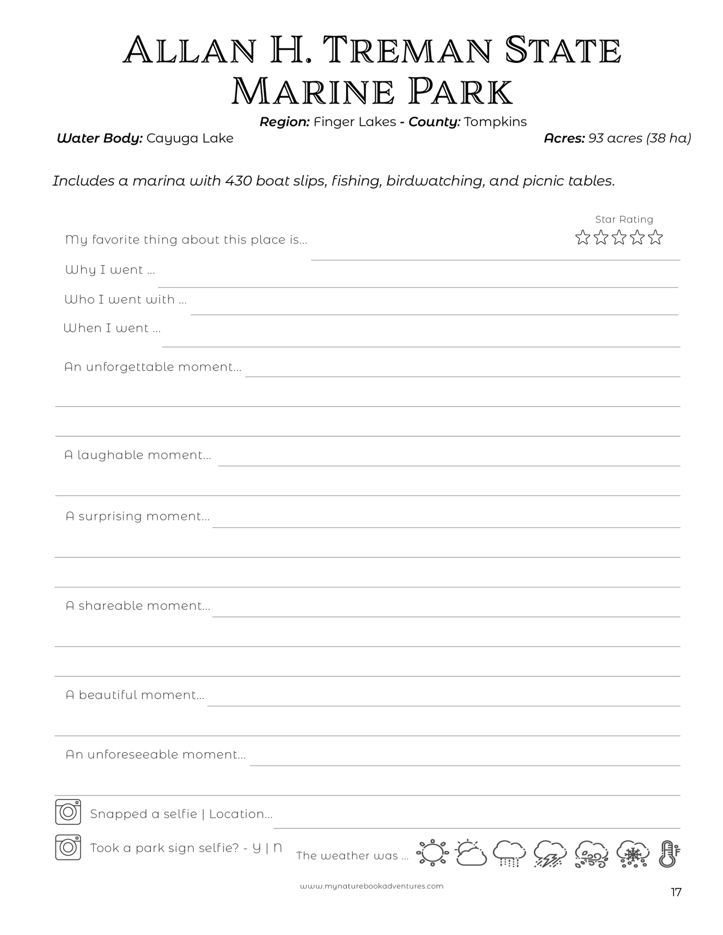 New York State Parks - Adventure Planning Journal