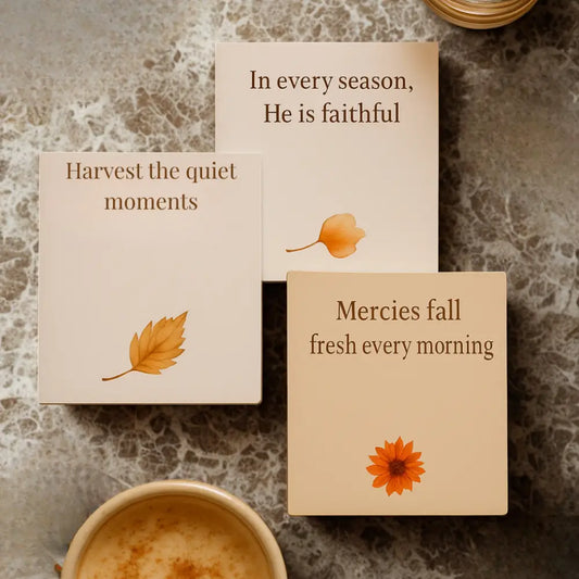 Nourished by Grace Essentials – 3 Pack Inspirational Sticky Notes for Christian Women | Scripture Affirmation Desk