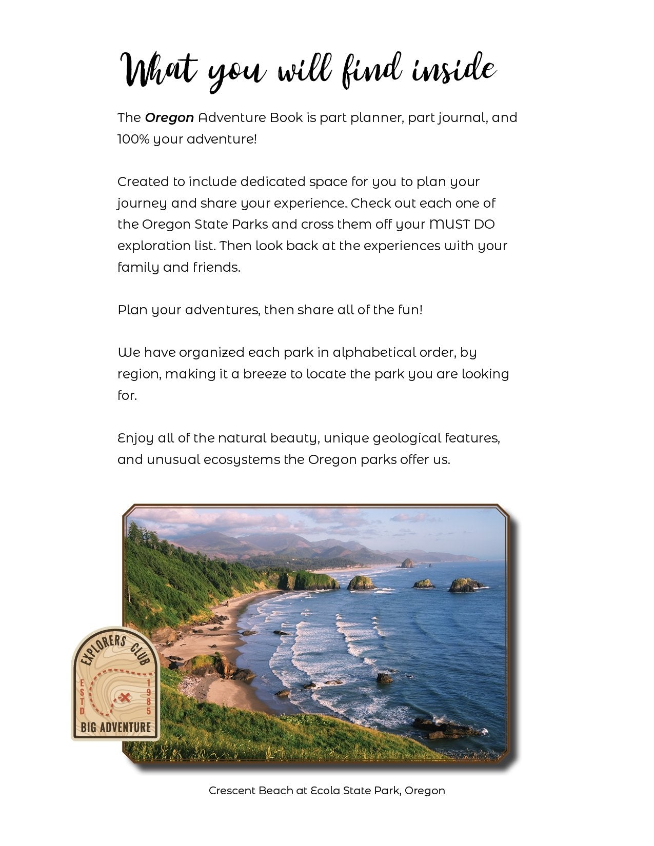 Oregon State Parks - Adventure Planning Journal