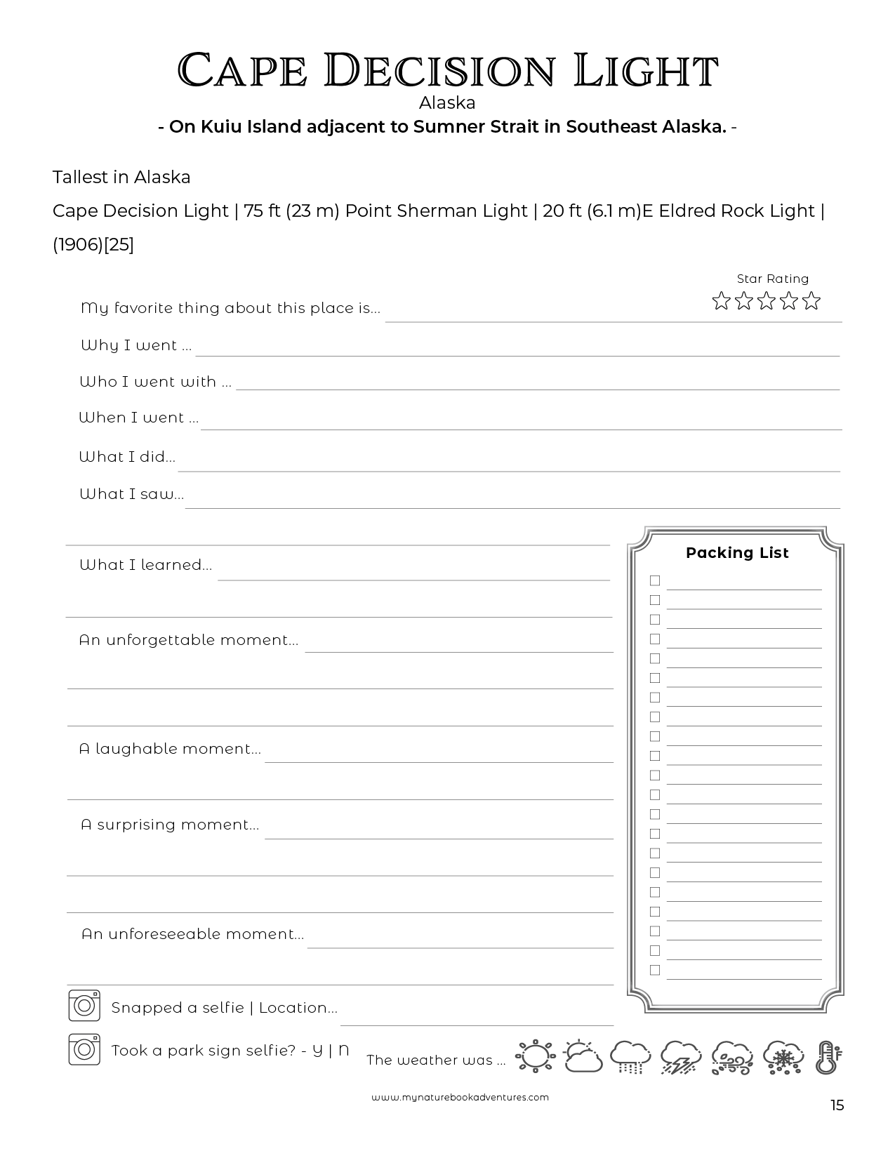 Pacific Lighthouses - Adventure Planning Journal