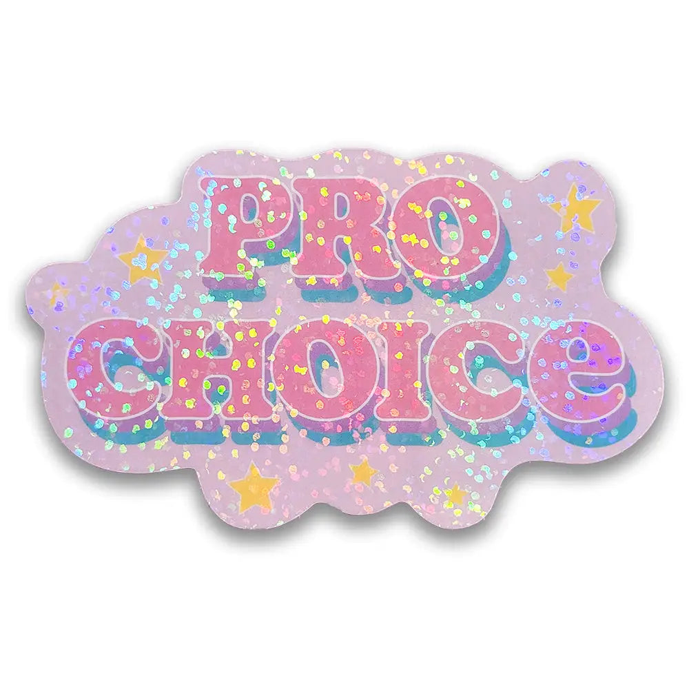 Pastel Cloud Pro Choice Holographic Sticker 3.5 x 2 in. Stickers
