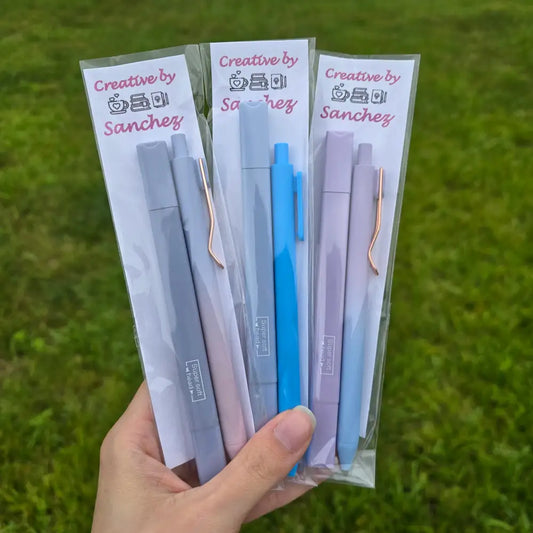 Pen and Highlighter Pack (one) - Blue and Purple - book accessory