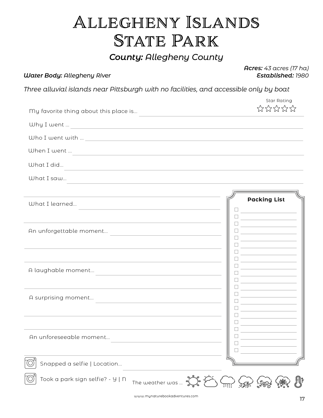 Pennsylvania State Parks - Adventure Planning Journal