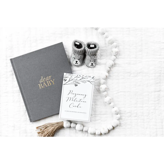 Pregnancy Gift Bundle - Gray Journal + Milestone Cards