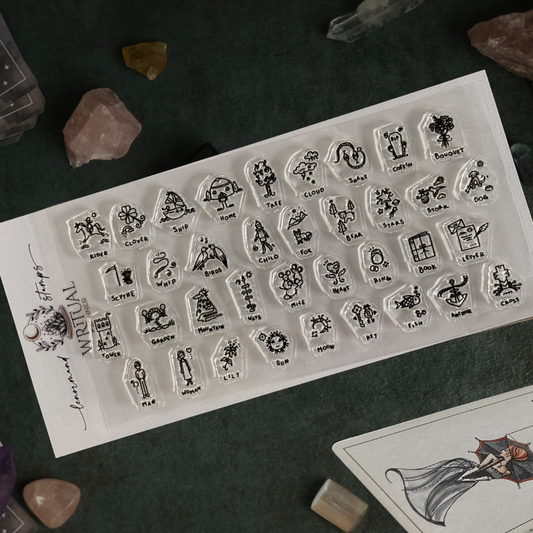 Sellos Lenormand - Juego de 36 sellos originales de fotopolímero transparente