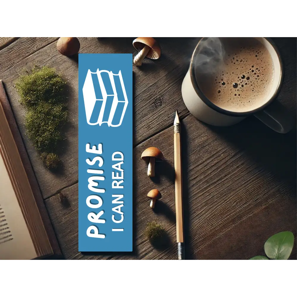 Promise I Can Read Bookmark Blue | Sassy Reading Accessory | Laminated Cardstock | Book Lover Gift | Bookish Humor