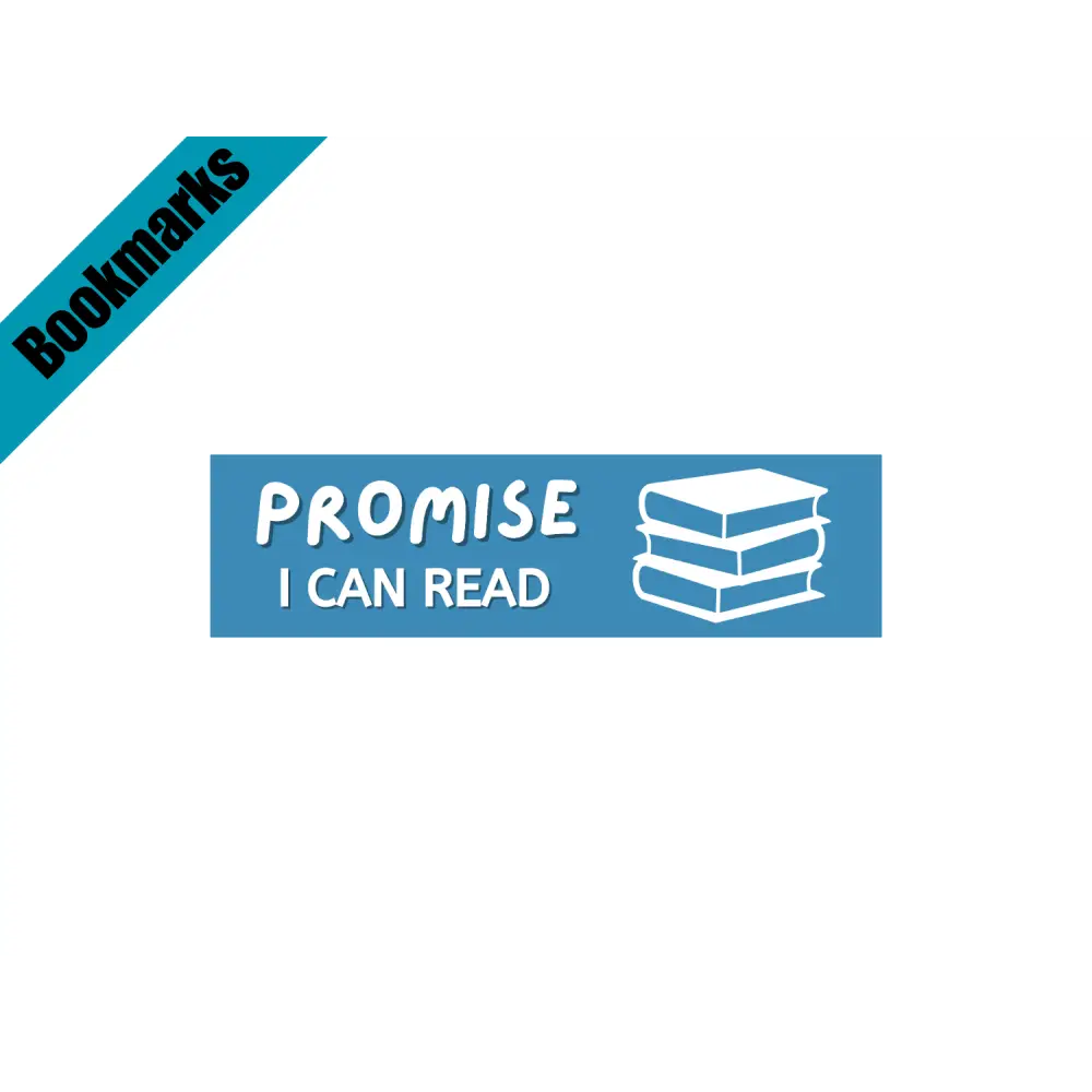 Promise I Can Read Bookmark Blue | Sassy Reading Accessory | Laminated Cardstock | Book Lover Gift | Bookish Humor