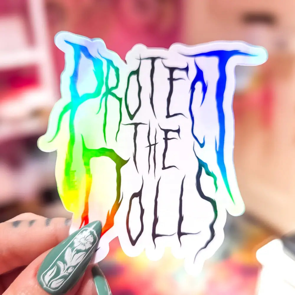 Protect The Dolls Metal Font Sticker 3.1 x 3.2 in. Linear Stickers