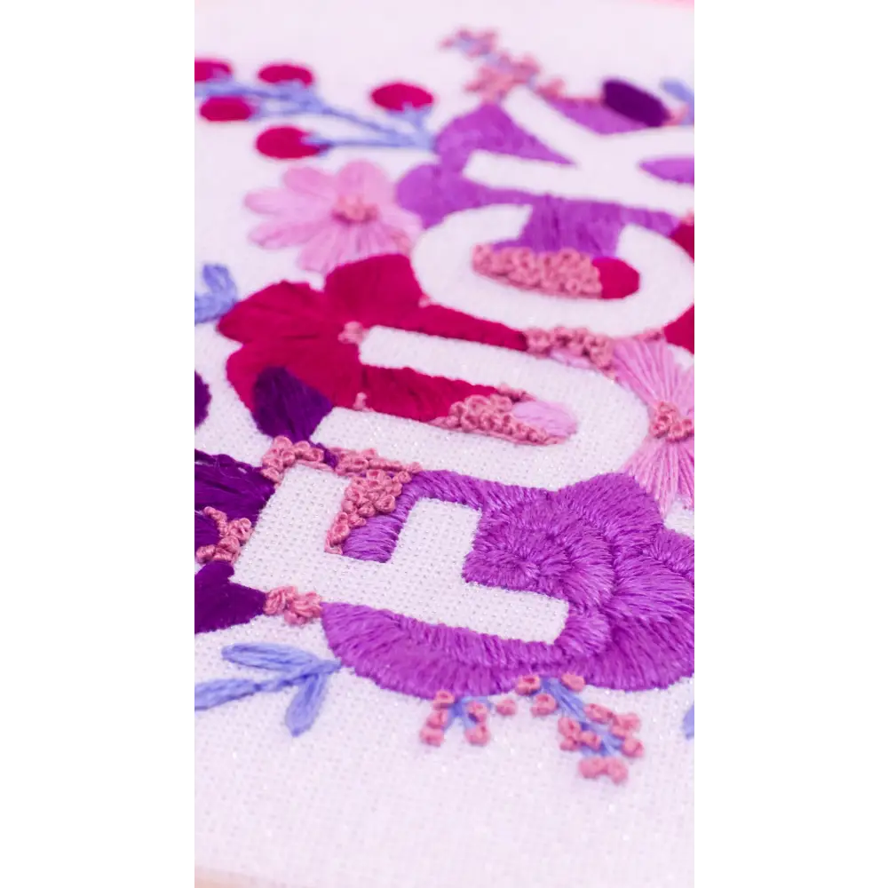 Purple Negative Space FUCK Embroidery Kit Beginner Friendly Kits