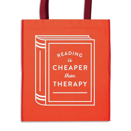 Reading is Cheaper Than Therapy Reusable Shopping Bag by Galison - Tote Bag