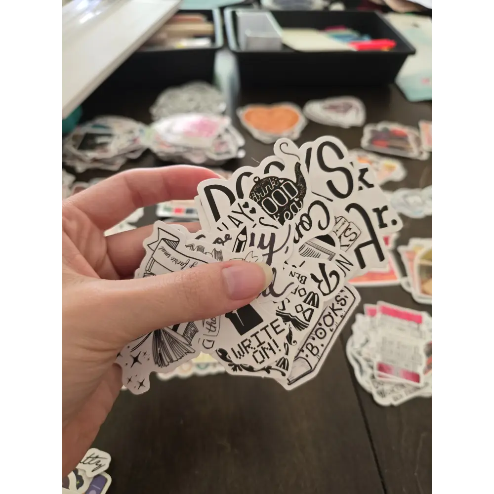 Reading Sticker Pack 15 Stickers in one Pack - B&W Quotes - Accessories