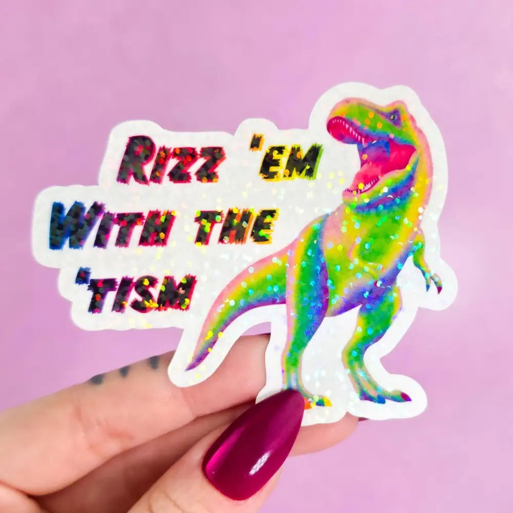 Rizz ‘em with the ‘Tism T Rex Sticker Dots Stickers