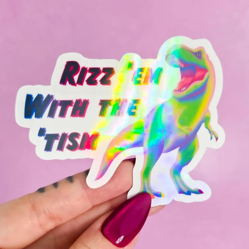 Rizz ‘em with the ‘Tism T Rex Sticker Linear Stickers