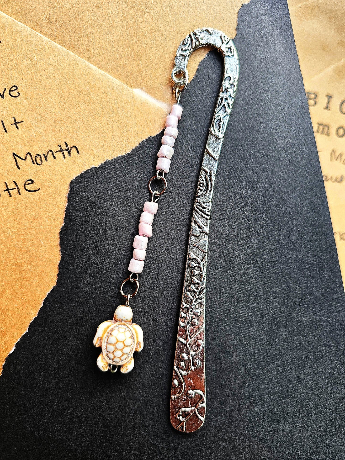 Beaded Metal Hook Bookmark - Handmade - Creative By Sanchez