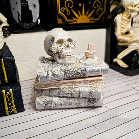 Tabletop Book Box with Skull, Trinket Dish - Creative By Sanchez